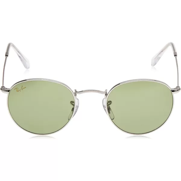 RayBan Rb3447 Round Metal SunglassesSilverBottle Green