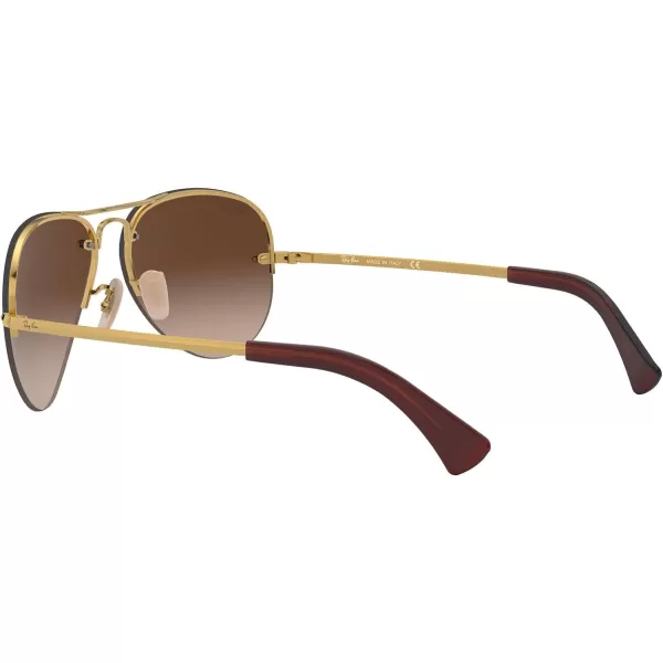 RayBan Rb3449 Aviator SunglassesGoldBrown Gradient Dark Brown