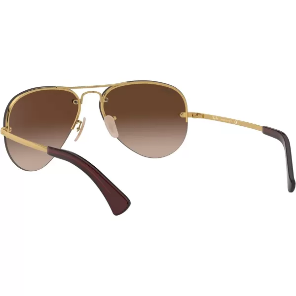 RayBan Rb3449 Aviator SunglassesGoldBrown Gradient Dark Brown
