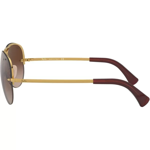 RayBan Rb3449 Aviator SunglassesGoldBrown Gradient Dark Brown