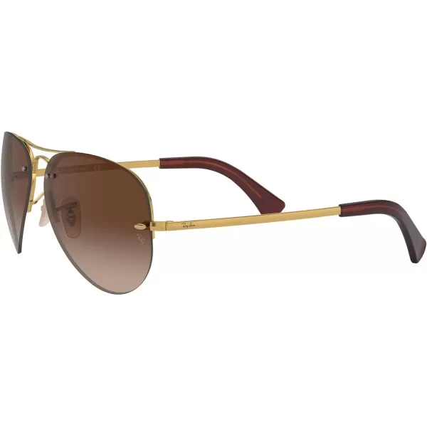 RayBan Rb3449 Aviator SunglassesGoldBrown Gradient Dark Brown