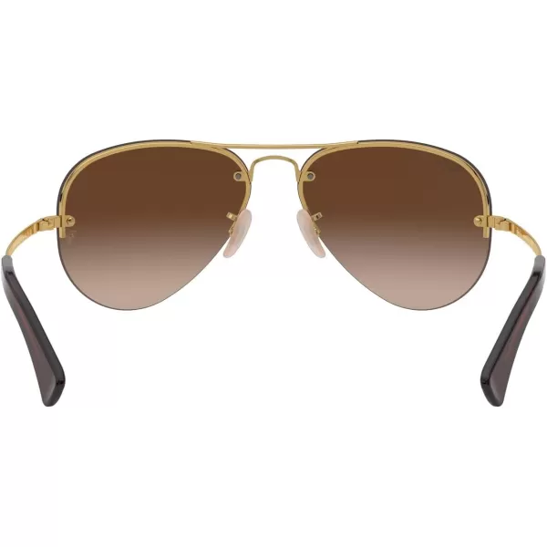 RayBan Rb3449 Aviator SunglassesGoldBrown Gradient Dark Brown