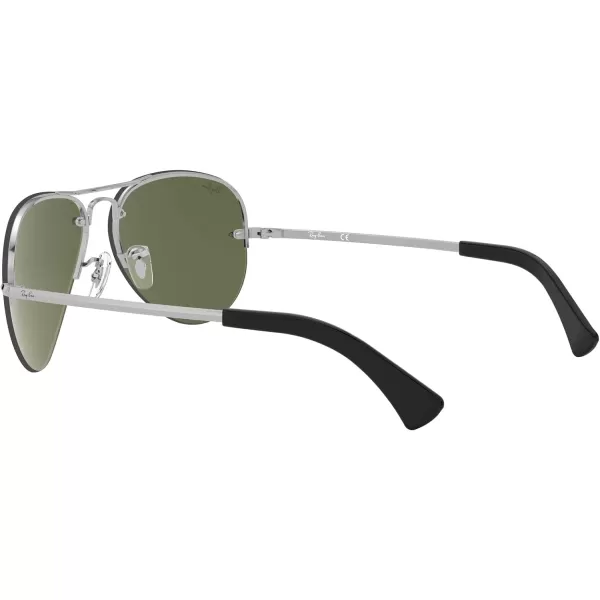 RayBan Rb3449 Aviator SunglassesSilverGreen Mirrored Silver