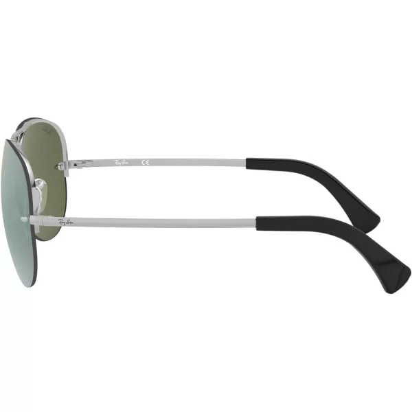 RayBan Rb3449 Aviator SunglassesSilverGreen Mirrored Silver