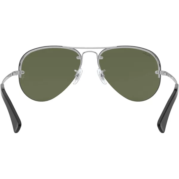 RayBan Rb3449 Aviator SunglassesSilverGreen Mirrored Silver