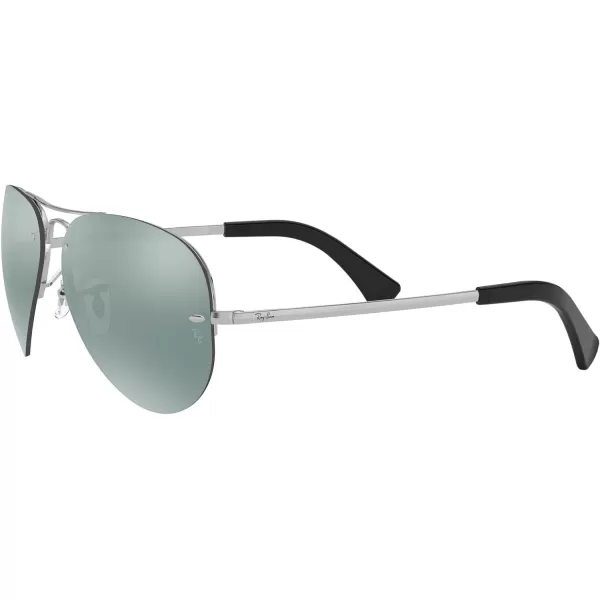RayBan Rb3449 Aviator SunglassesSilverGreen Mirrored Silver
