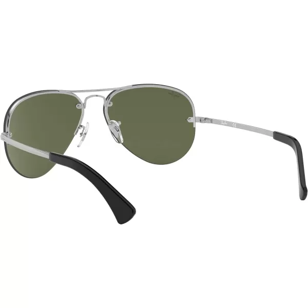 RayBan Rb3449 Aviator SunglassesSilverGreen Mirrored Silver
