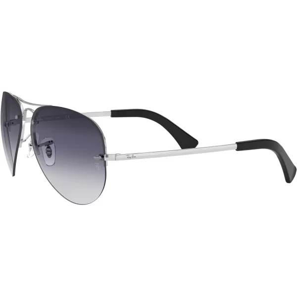 RayBan Rb3449 Aviator SunglassesSilverLight Grey Gradient Dark Blue