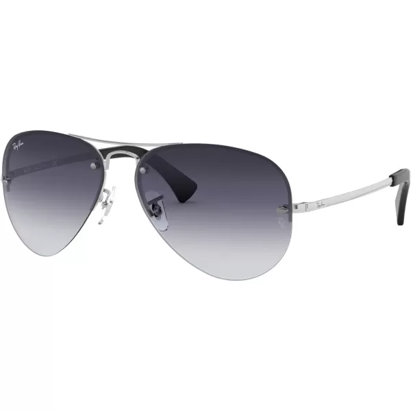 RayBan Rb3449 Aviator SunglassesSilverLight Grey Gradient Dark Blue