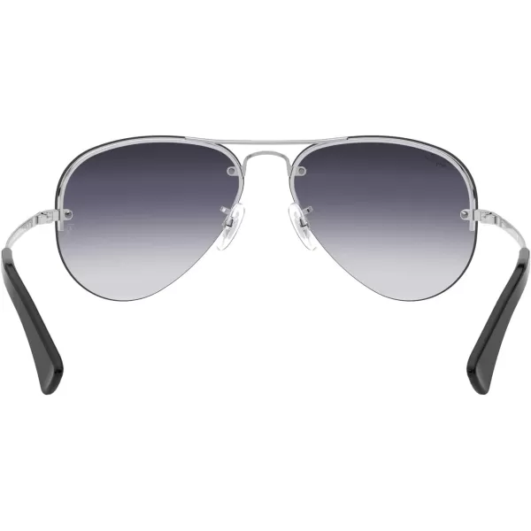 RayBan Rb3449 Aviator SunglassesSilverLight Grey Gradient Dark Blue