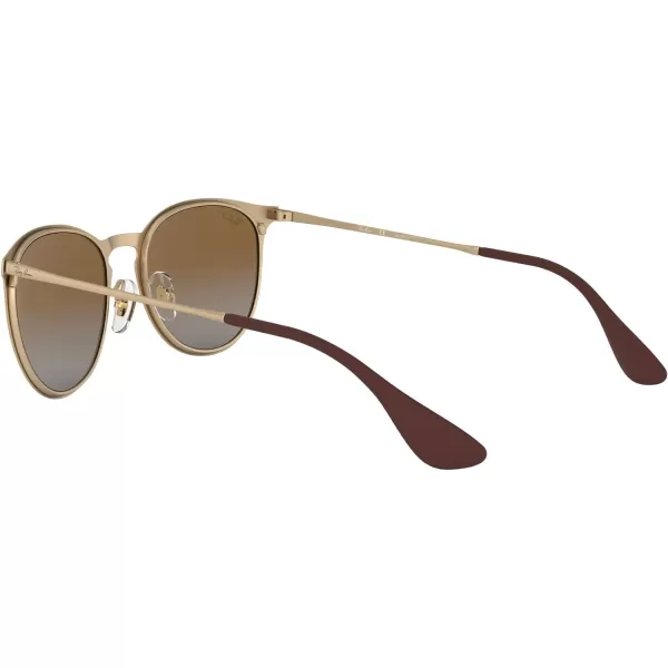 RayBan Rb3539 Erika Metal Round SunglassesMatte GoldPolarized Grey Gradient Brown