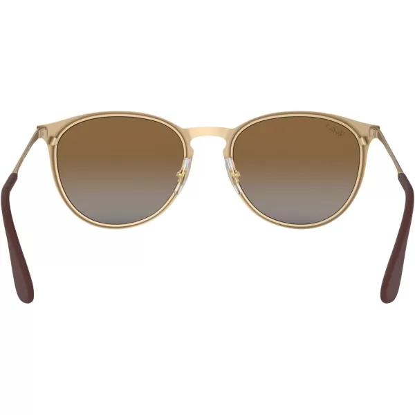 RayBan Rb3539 Erika Metal Round SunglassesMatte GoldPolarized Grey Gradient Brown
