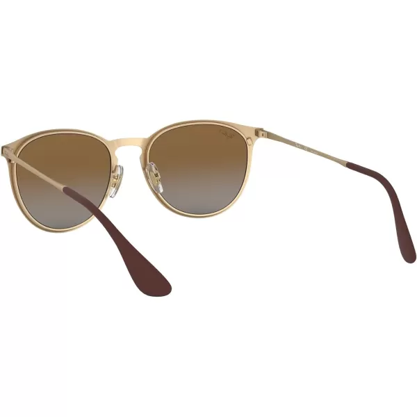 RayBan Rb3539 Erika Metal Round SunglassesMatte GoldPolarized Grey Gradient Brown
