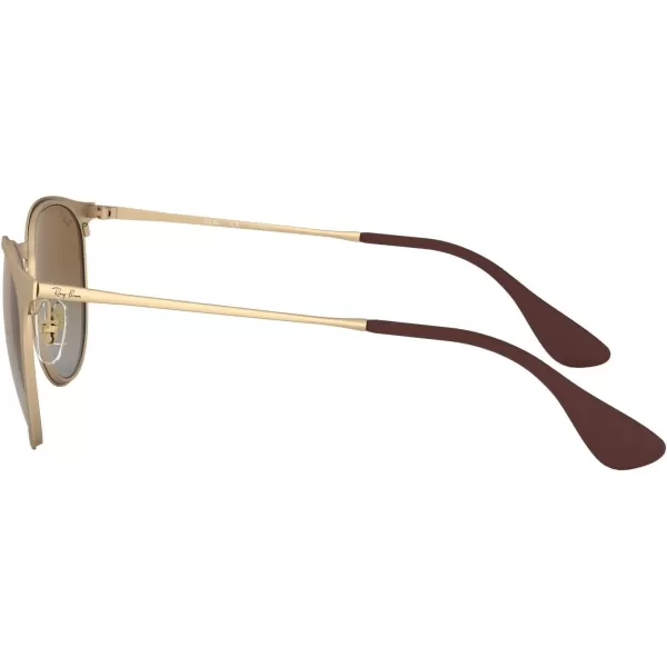 RayBan Rb3539 Erika Metal Round SunglassesMatte GoldPolarized Grey Gradient Brown