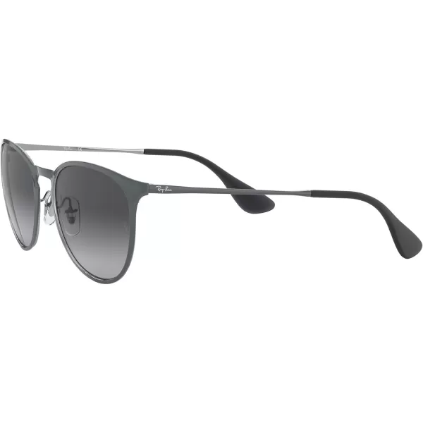 RayBan Rb3539 Erika Metal Round SunglassesMetallic GreyLight Grey Gradient Dark Grey
