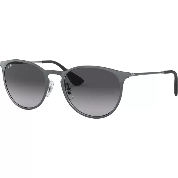 RayBan Rb3539 Erika Metal Round SunglassesMetallic GreyLight Grey Gradient Dark Grey