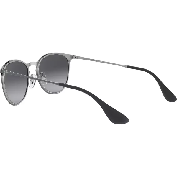 RayBan Rb3539 Erika Metal Round SunglassesMetallic GreyLight Grey Gradient Dark Grey