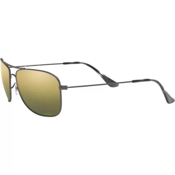 RayBan Rb3543 Chromance Aviator SunglassesMatte GunmetalPolarized Green Mirrored Gold Gradient