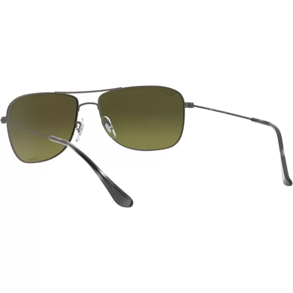 RayBan Rb3543 Chromance Aviator SunglassesMatte GunmetalPolarized Green Mirrored Gold Gradient