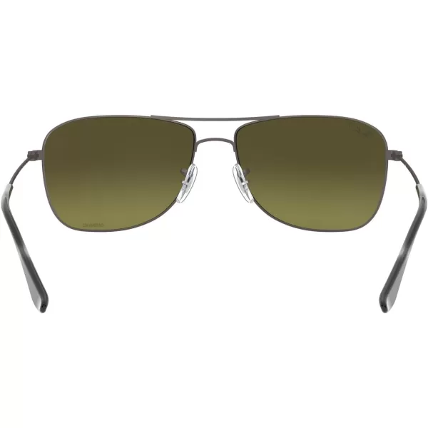 RayBan Rb3543 Chromance Aviator SunglassesMatte GunmetalPolarized Green Mirrored Gold Gradient