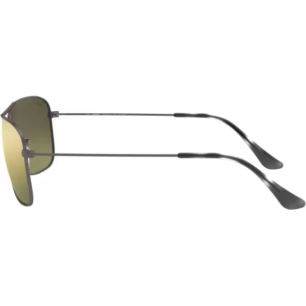 RayBan Rb3543 Chromance Aviator SunglassesMatte GunmetalPolarized Green Mirrored Gold Gradient