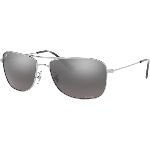 RayBan Rb3543 Chromance Aviator SunglassesSilverPolarized Grey Mirrored Silver