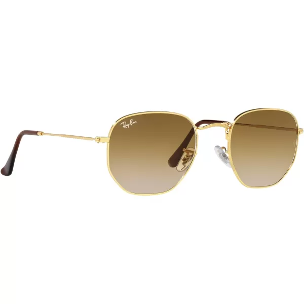 RayBan Rb3548 Hexagonal SunglassesGoldClear Gradient Brown