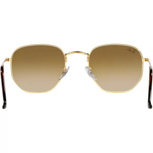 RayBan Rb3548 Hexagonal SunglassesGoldClear Gradient Brown