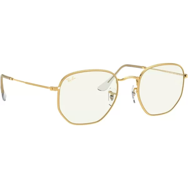RayBan Rb3548 Hexagonal SunglassesLegend GoldClear Blue Light Filtering