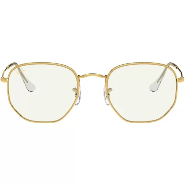 RayBan Rb3548 Hexagonal SunglassesLegend GoldClear Blue Light Filtering