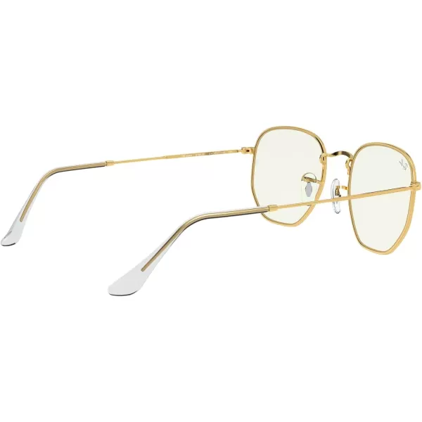RayBan Rb3548 Hexagonal SunglassesLegend GoldClear Blue Light Filtering