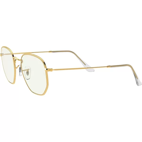 RayBan Rb3548 Hexagonal SunglassesLegend GoldClear Blue Light Filtering