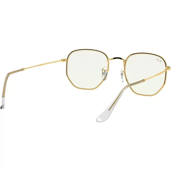 RayBan Rb3548 Hexagonal SunglassesLegend GoldClear Blue Light Filtering