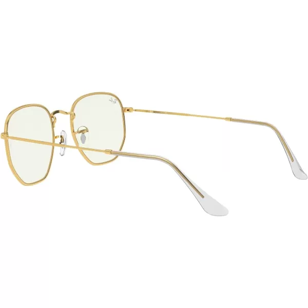 RayBan Rb3548 Hexagonal SunglassesLegend GoldClear Blue Light Filtering