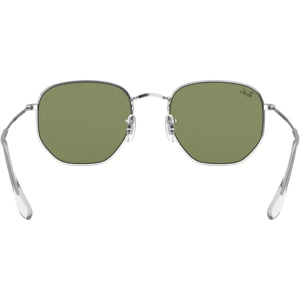 RayBan Rb3548 Hexagonal SunglassesSilverBottle Green