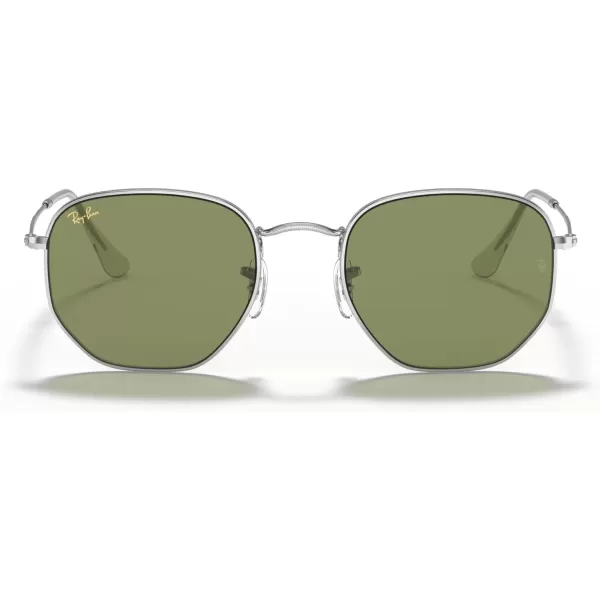 RayBan Rb3548 Hexagonal SunglassesSilverBottle Green