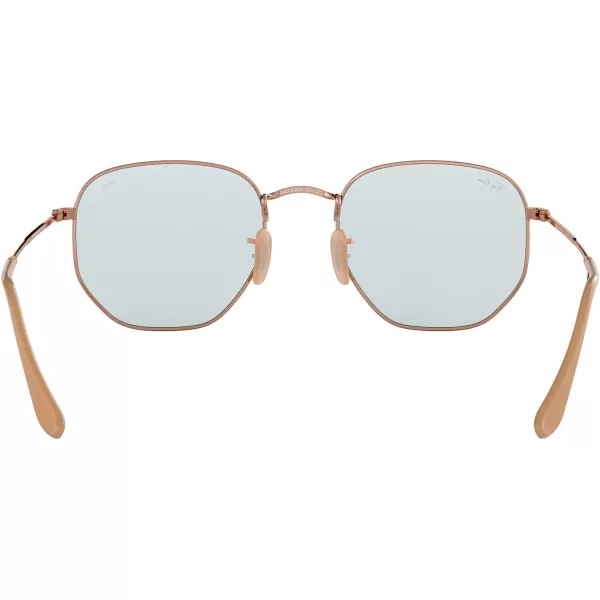 RayBan Rb3548n Hexagonal Flat Lens Evolve Photochromic SunglassesCopperPhotochromic Light Blue