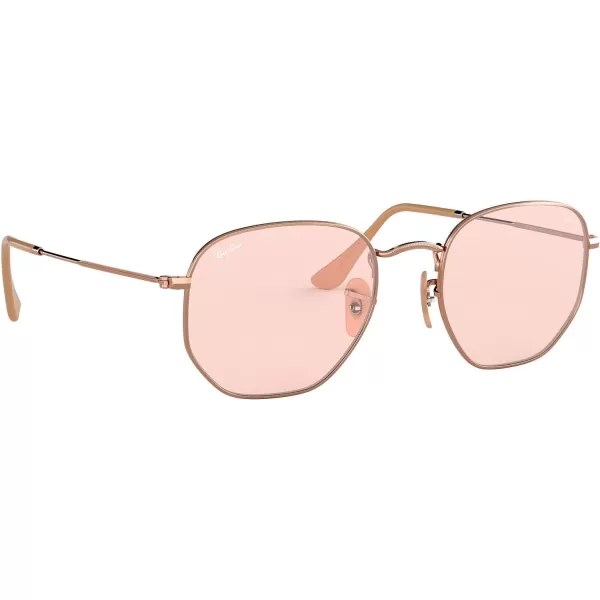 RayBan Rb3548n Hexagonal Flat Lens Evolve Photochromic SunglassesCopperPhotochromic Light Pink