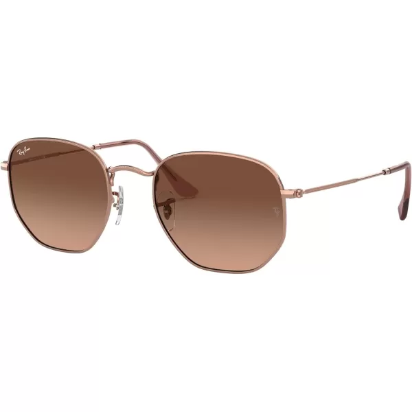 RayBan Rb3548n Hexagonal Flat Lens SunglassesCopperPink Gradient Brown