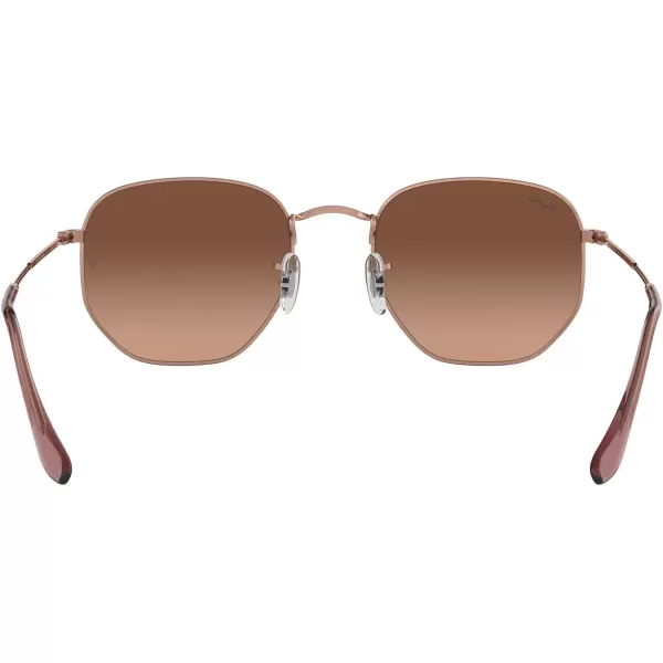 RayBan Rb3548n Hexagonal Flat Lens SunglassesCopperPink Gradient Brown