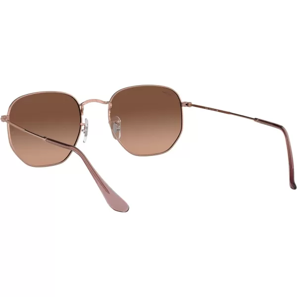 RayBan Rb3548n Hexagonal Flat Lens SunglassesCopperPink Gradient Brown