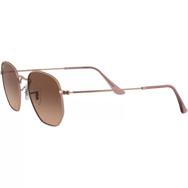 RayBan Rb3548n Hexagonal Flat Lens SunglassesCopperPink Gradient Brown