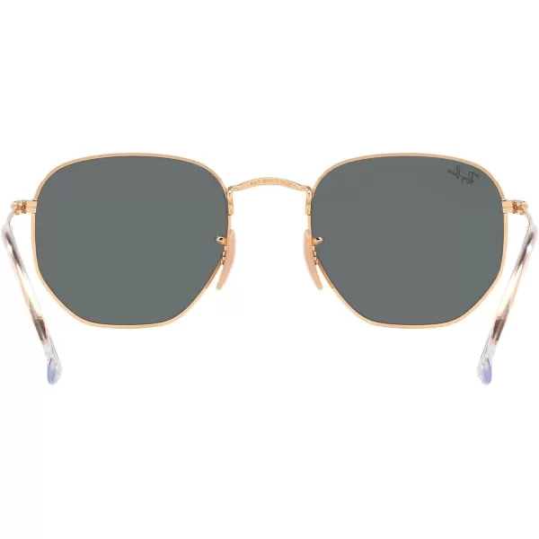 RayBan Rb3548n Hexagonal Flat Lens SunglassesGoldBlue