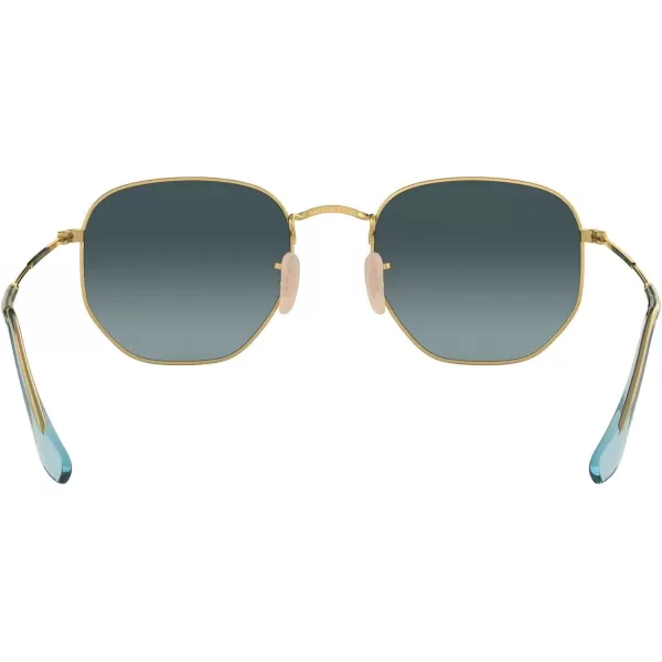 RayBan Rb3548n Hexagonal Flat Lens SunglassesGoldBlue Gradient Grey