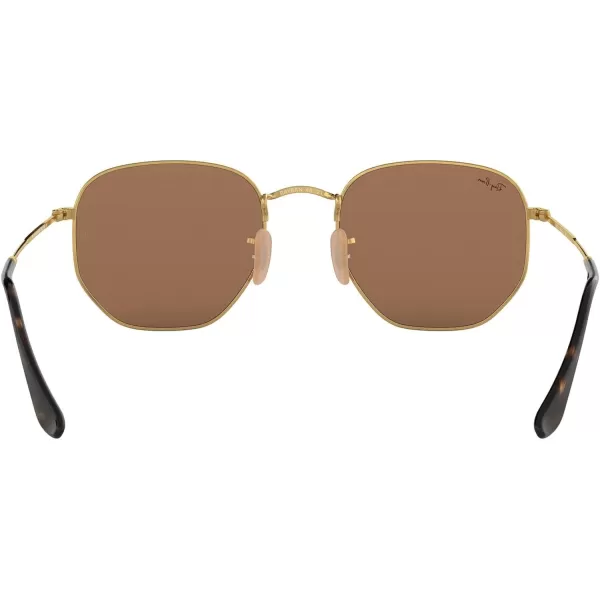 RayBan Rb3548n Hexagonal Flat Lens SunglassesGoldCopper Flash