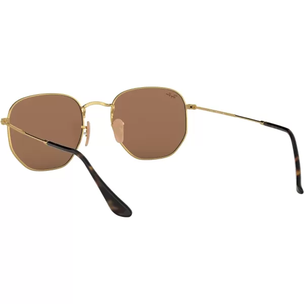 RayBan Rb3548n Hexagonal Flat Lens SunglassesGoldCopper Flash