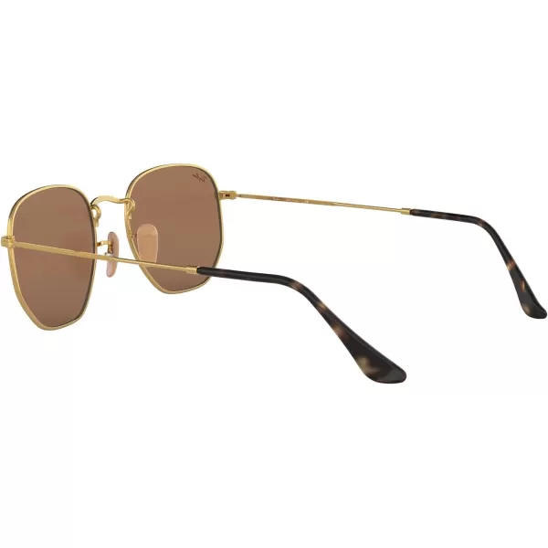 RayBan Rb3548n Hexagonal Flat Lens SunglassesGoldCopper Flash