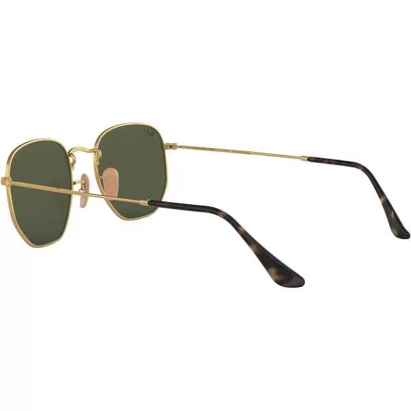 RayBan Rb3548n Hexagonal Flat Lens SunglassesGoldG15 Green