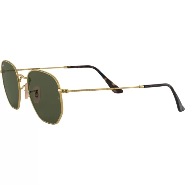 RayBan Rb3548n Hexagonal Flat Lens SunglassesGoldG15 Green