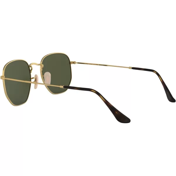 RayBan Rb3548n Hexagonal Flat Lens SunglassesGoldG15 Green Polarized